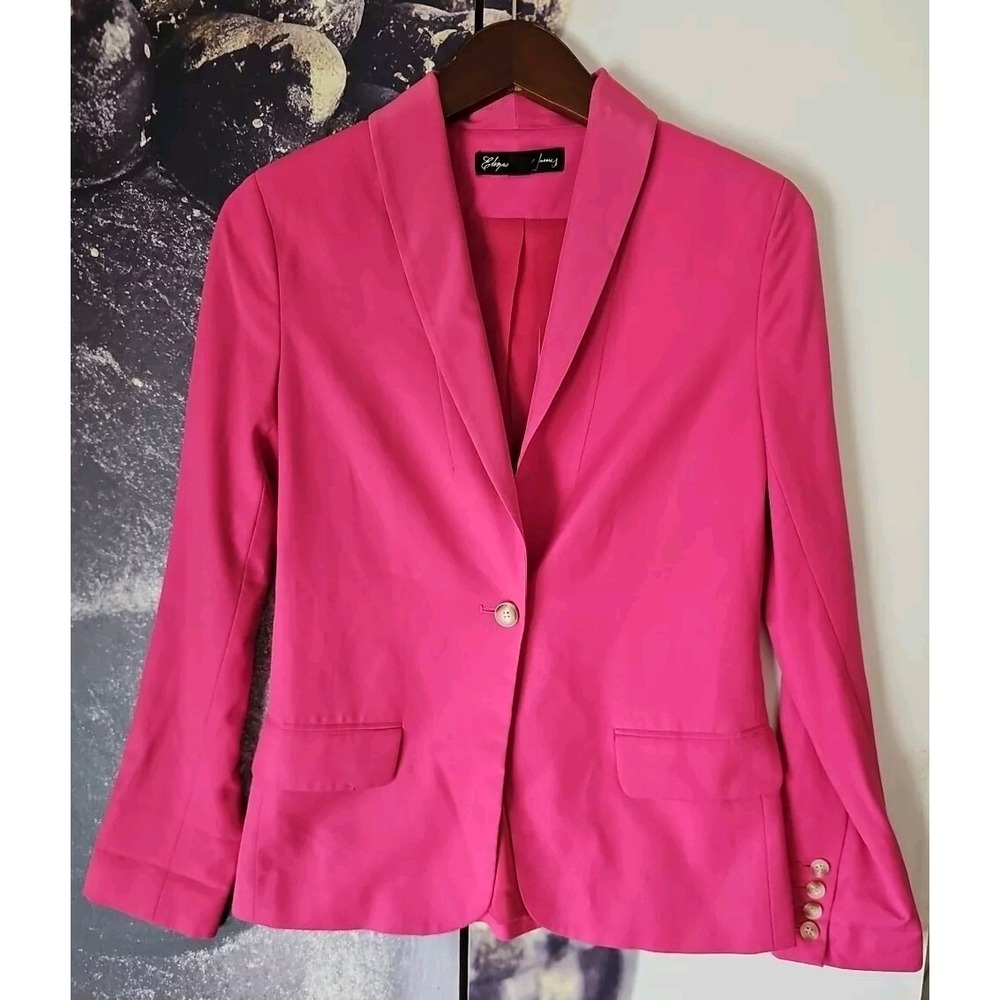Elizabeth and James Womens One Button Blazer Jacket Barbie‎ Pink Size 2